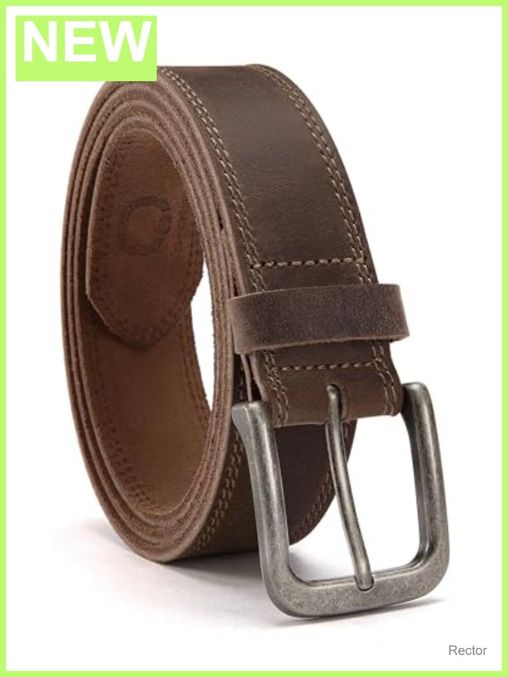 Full-Grain Leather Men's Belt 35mm, 7 Oval Holes, Classic Durable Casual